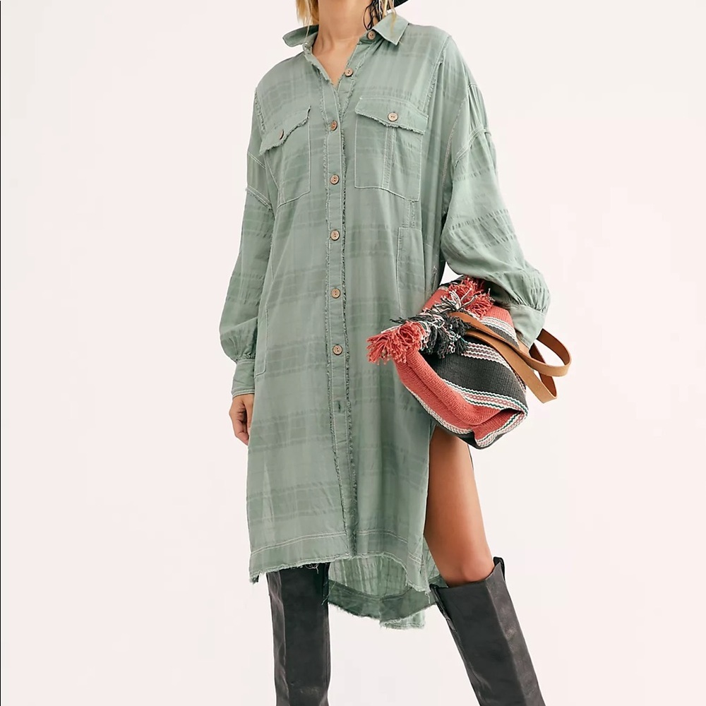 Free People We The Free Sahara Sounds Shirt Dress